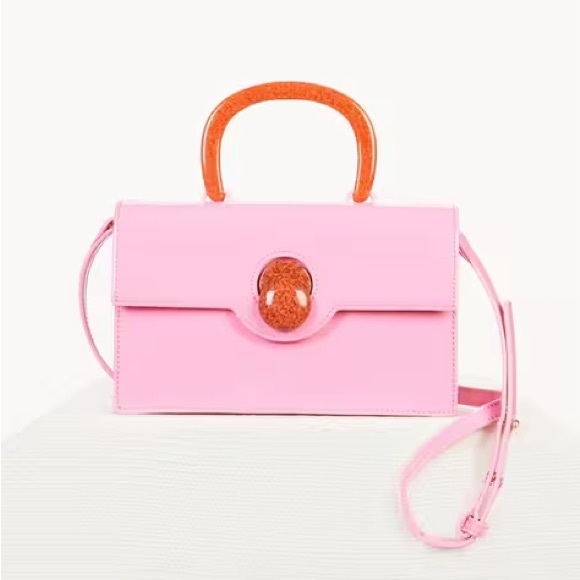 NWT Cult Gaia Pink Frida HandBag with Detachable Crossbody Strap - Picture 14 of 15